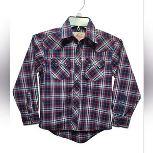 Wrangler American Cowboys Plaid Shirt w/ Pearl Snap Buttons